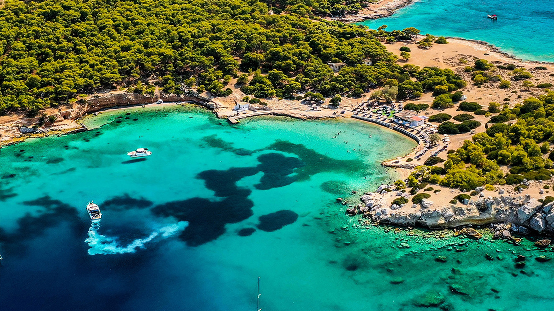 Aegina Beach aerial view